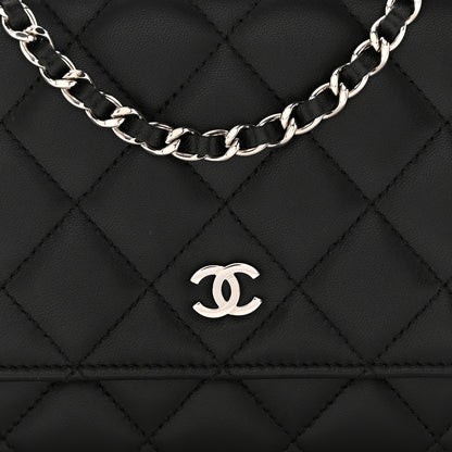 Chanel Lambskin Quilted Wallet On Chain WOC Black 9 of 12
