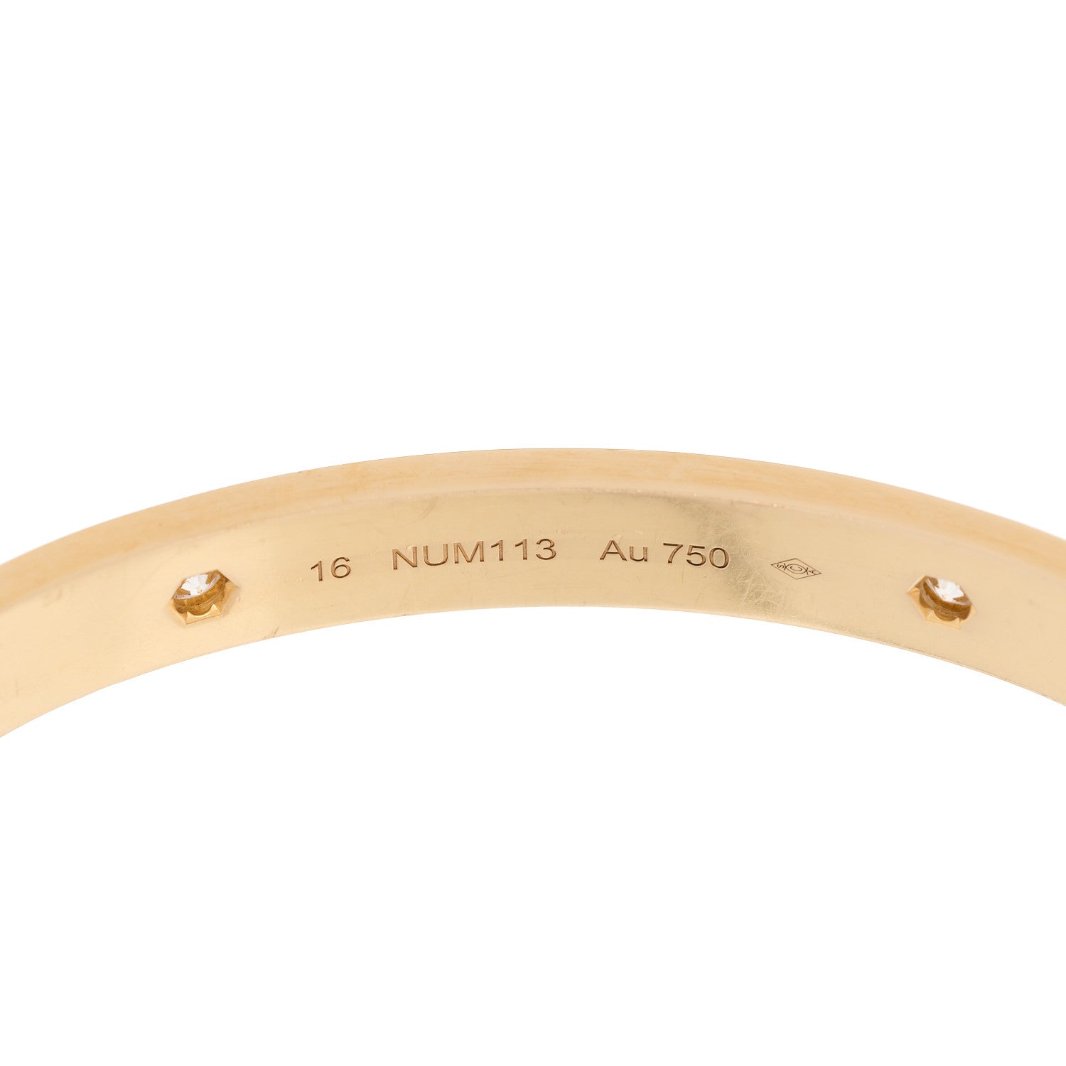 Cartier 18K Yellow Gold 4 Diamond LOVE Bracelet 16 5 of 11
