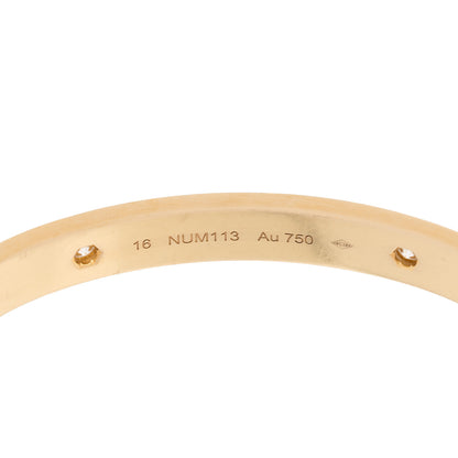 Cartier 18K Yellow Gold 4 Diamond LOVE Bracelet 16 5 of 11