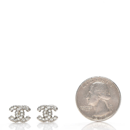 Chanel Crystal CC Earrings Silver 2 of 5