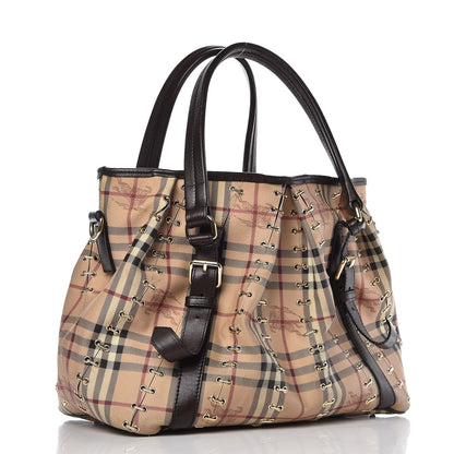 Burberry Haymarket Check Metal Stitch Lowry Dark Brown 3 of 24