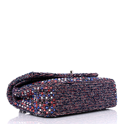 Chanel Sequin Tweed Medium Double Flap Red White Blue 4 of 10