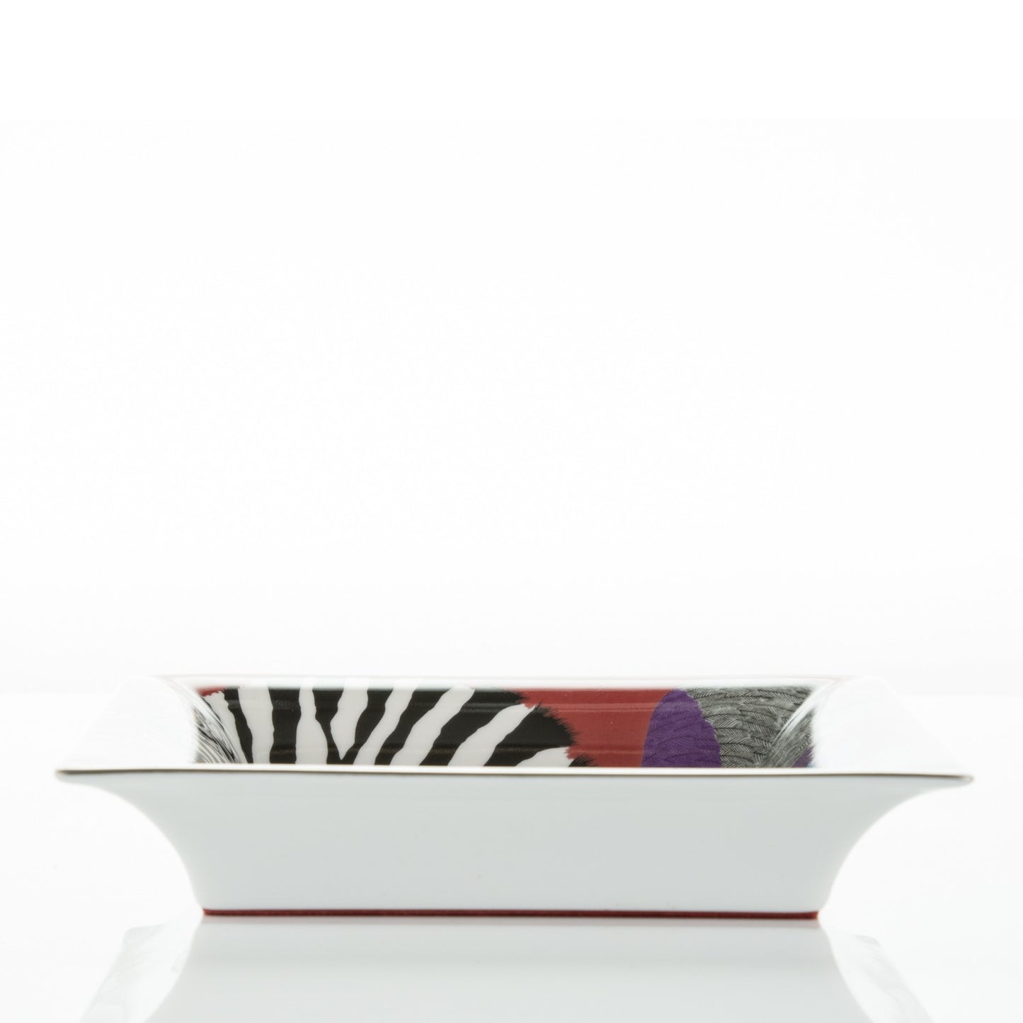 Porcelain Zebra Pegasus Change Tray Bougainvillea