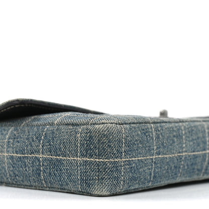 Chanel Denim Chocolate Bar Quilted East West Flap 9 of 12