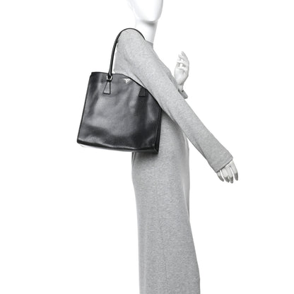 Prada Cinghiale Triangle Tote Black 2 of 13