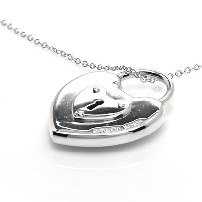 Tiffany Sterling Silver Heart Lock Pendant Necklace 4 of 6