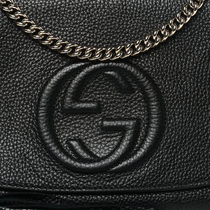Gucci Pebbled Calfskin Medium Soho Flap Crossbody Black 8 of 10