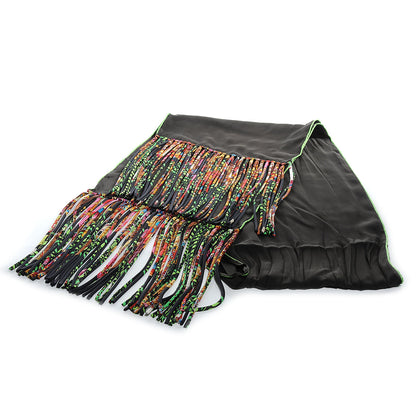 Hermes Silk La Danse du Cheval Marwari Fringe Stole Noir 1 of 5