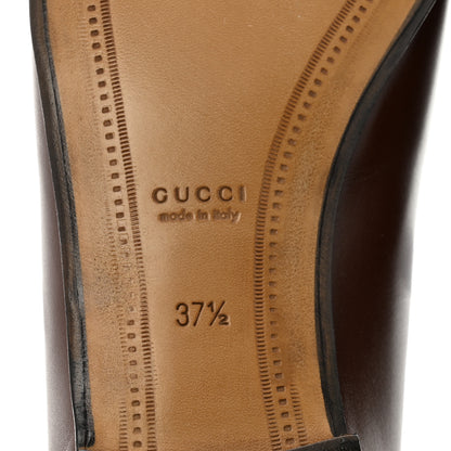 Gucci Calfskin Womens Jordaan Loafers 37.5 Sweet Chestnut 7 of 10