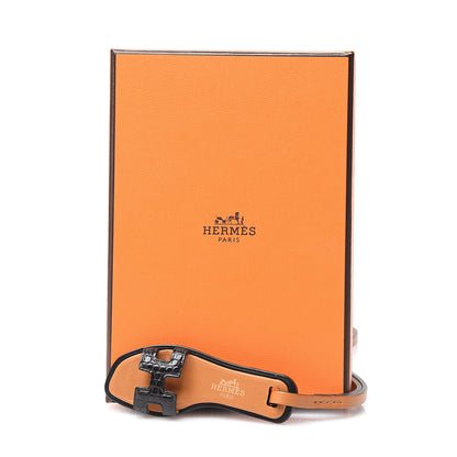 Hermes Lizard Butler Calfskin Hunter Oran Nano Bag Charm Black 4 of 4