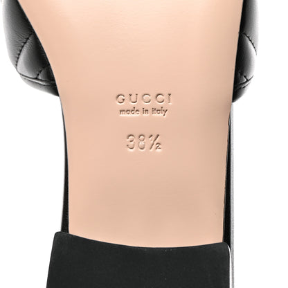 Gucci Nappa Matelasse GG Marmont Flat Slide Sandals 38.5 Black 8 of 9