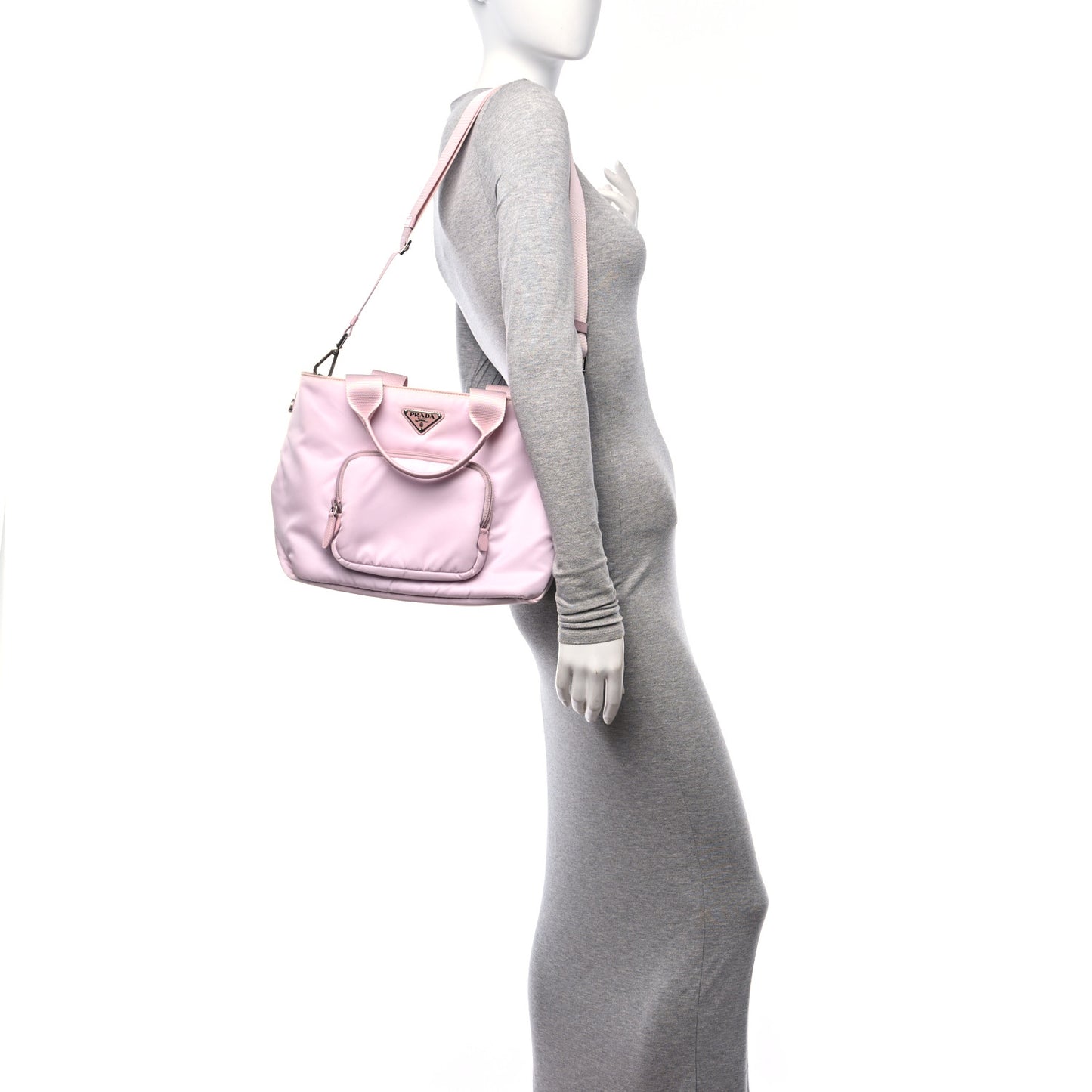 Nylon Front Pocket Bag Pink