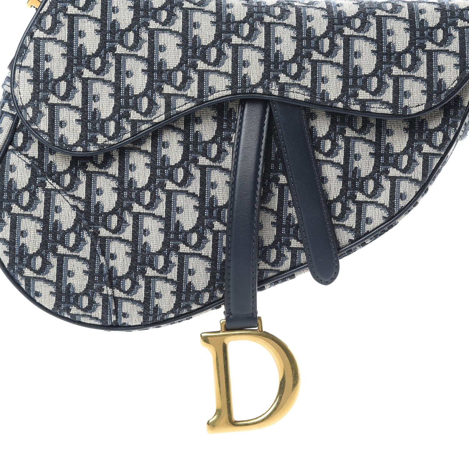 Christian Dior Oblique Saddle Bag Blue 8 of 10