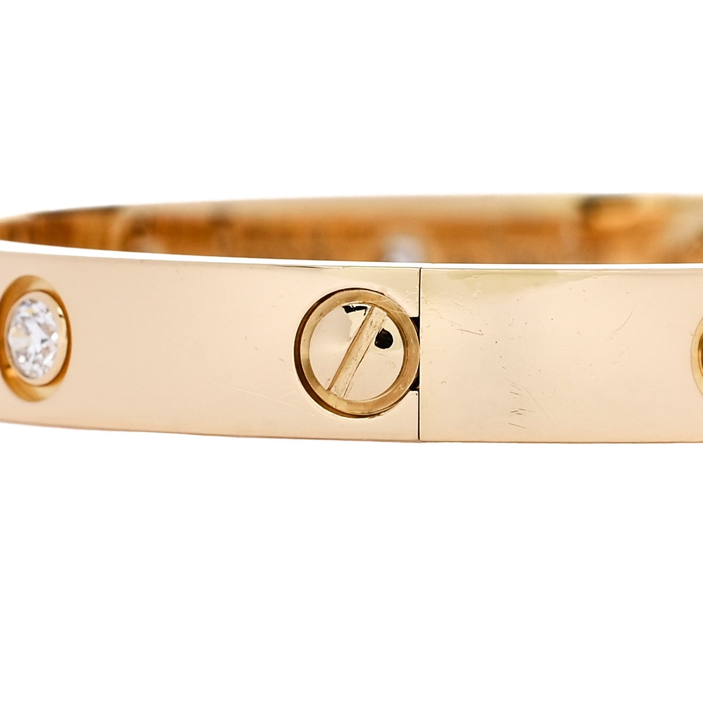18K Yellow Gold 10 Diamond LOVE Bracelet 16