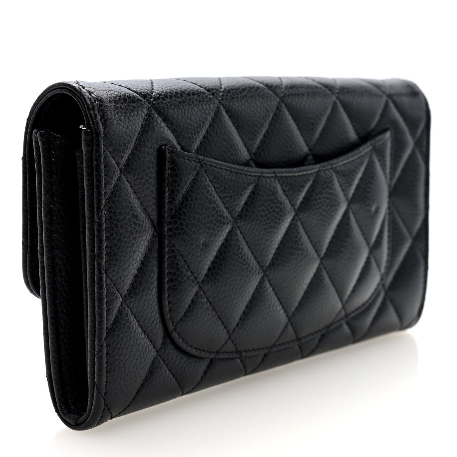 Chanel Caviar Quilted Large Gusset Flap Wallet Black 3 of 8