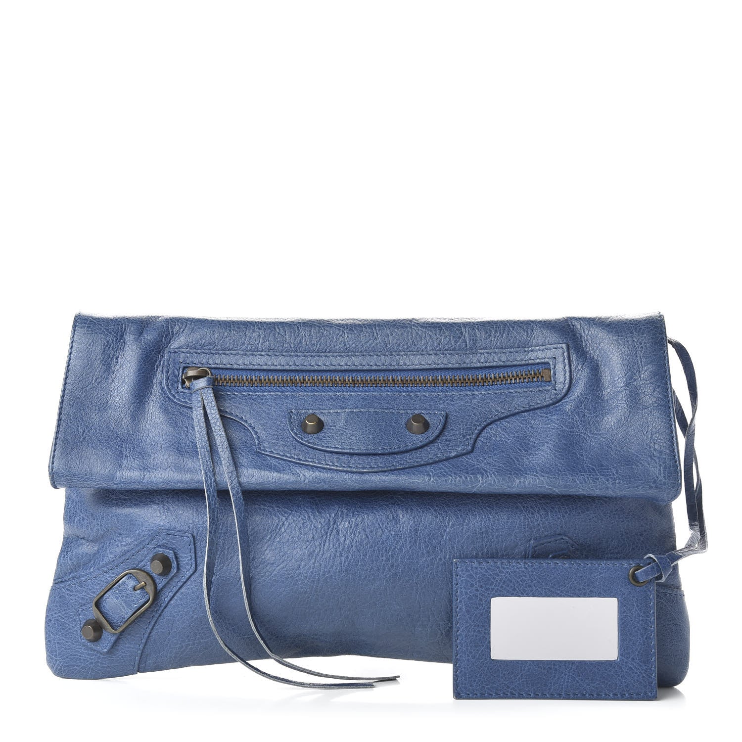 Balenciaga Agneau Classic Hardware Envelope Clutch Bleu Cobalt 1 of 10
