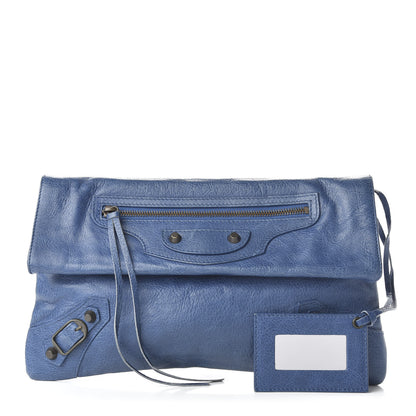 Balenciaga Agneau Classic Hardware Envelope Clutch Bleu Cobalt 1 of 10