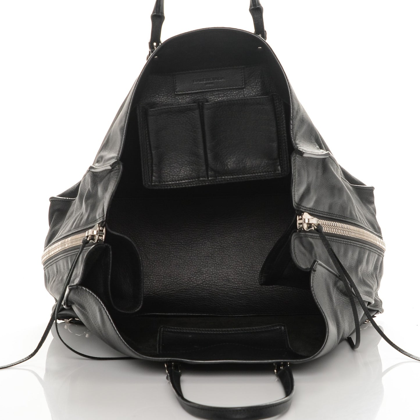 Supple Calfskin Papier A4 Zip Around Tote Black