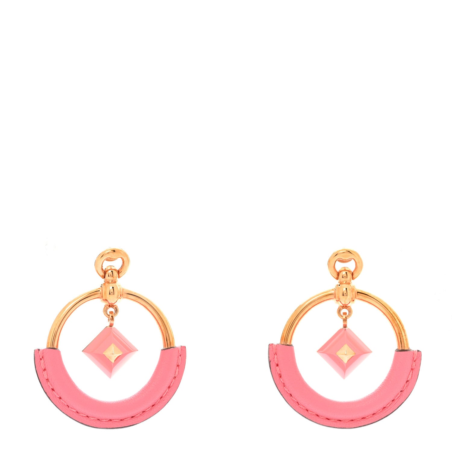 Hermes Swift Loop Medor Hoop Earrings Rose Azalee 1 of 7