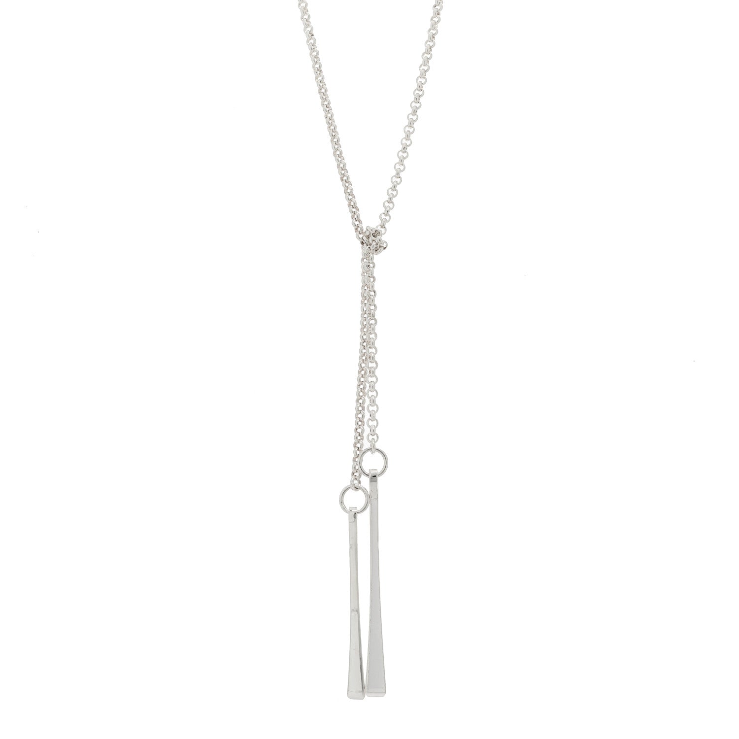Hermes Sterling Silver Clou de Forge Lariat Necklace 1 of 5