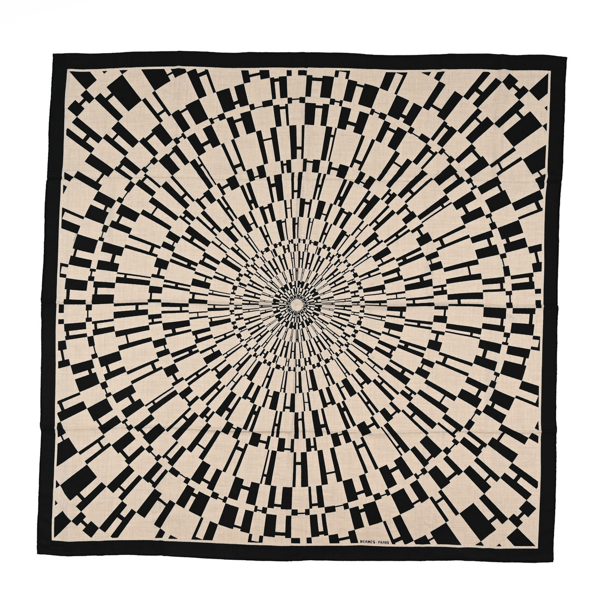 Cashmere Silk Op'H Shawl 140 Black Naturel