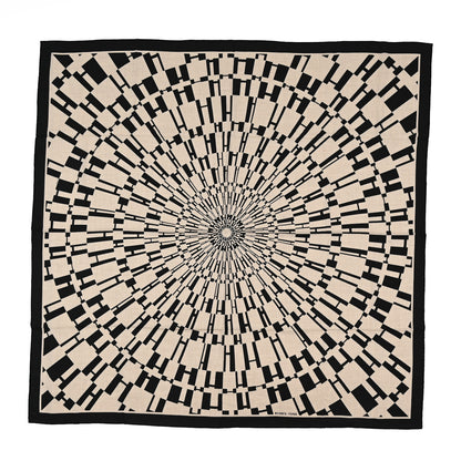 Hermes Cashmere Silk Op'H Shawl 140 Black Naturel 1 of 3