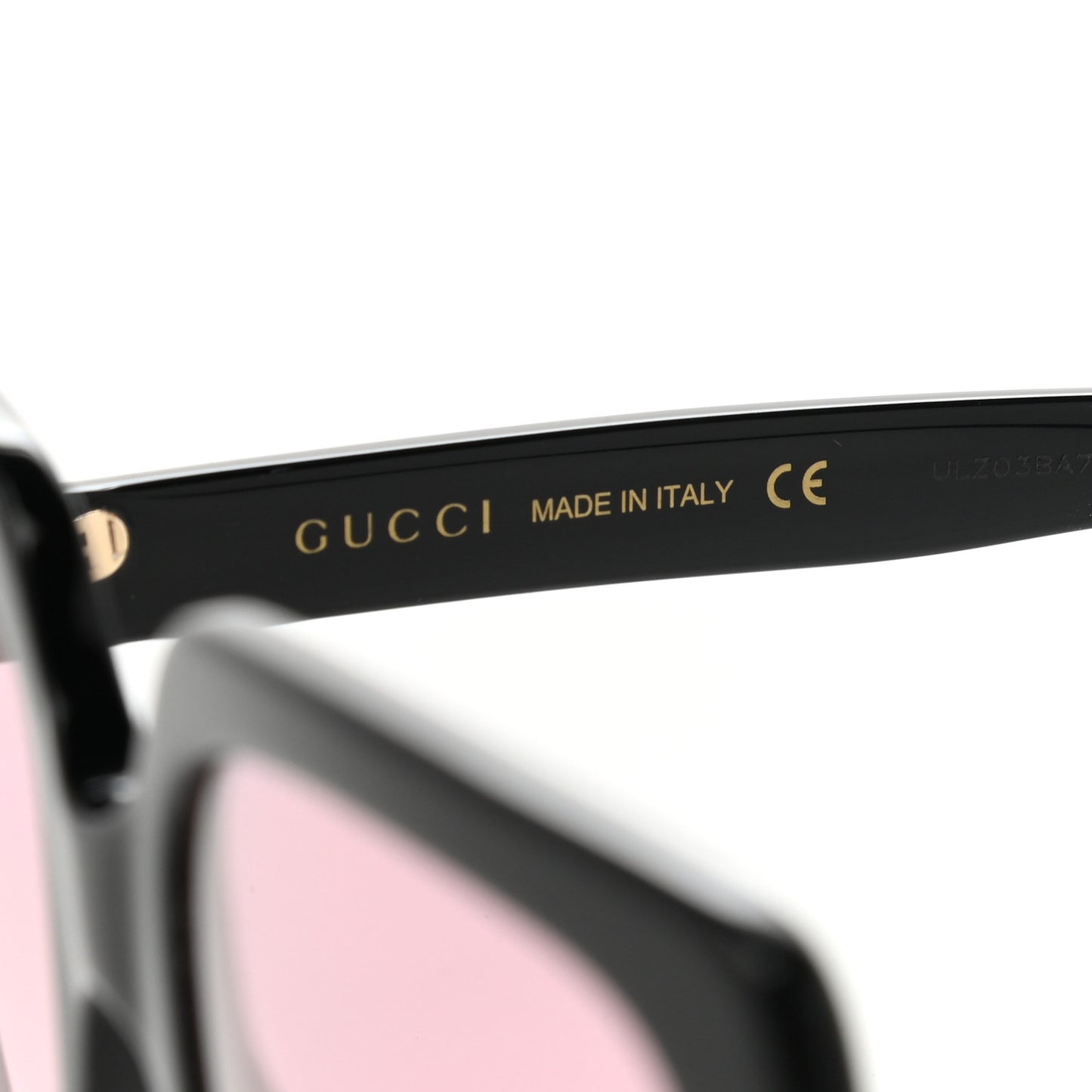 Crystal Square Frame GG Sunglasses GG0418S Black Pink