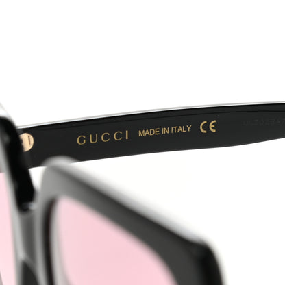 Gucci Crystal Square Frame GG Sunglasses GG0418S Black Pink 5 of 9