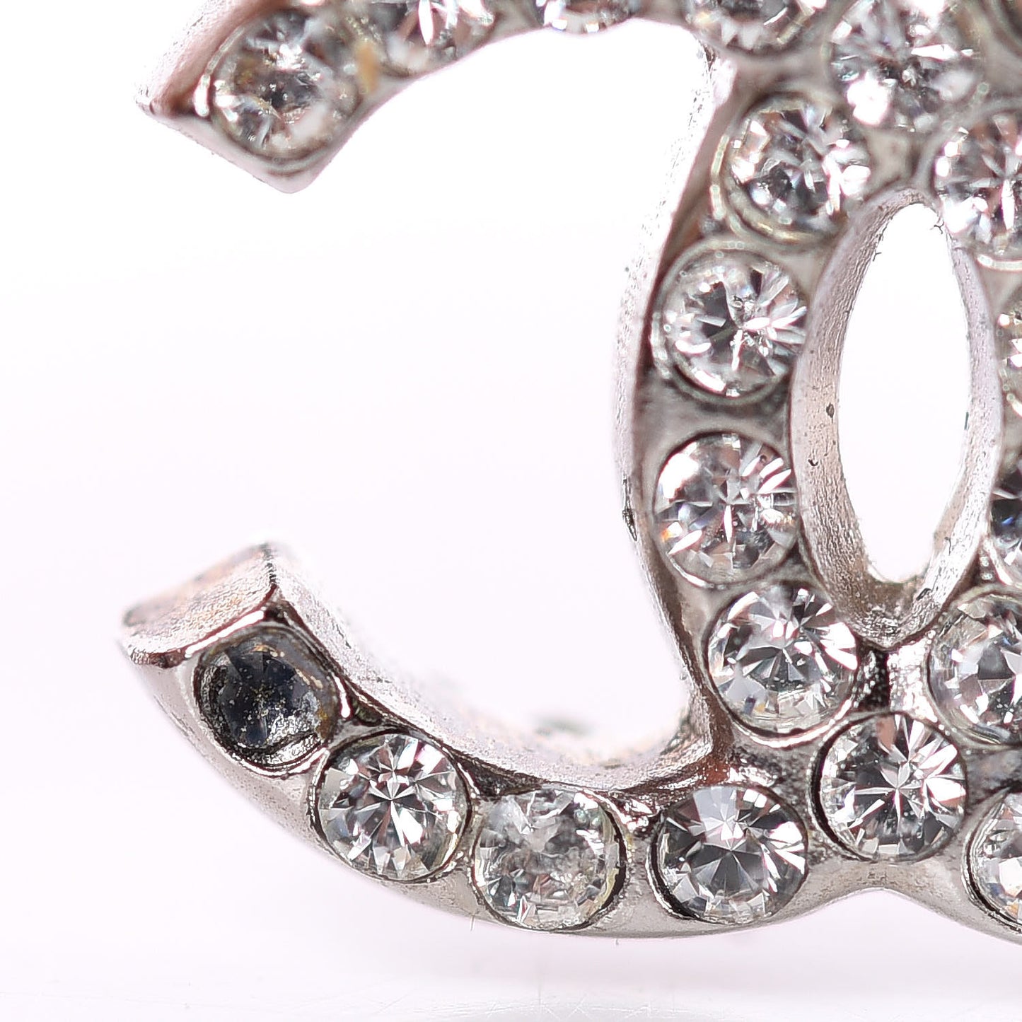 Pearl Crystal CC Bracelet Silver