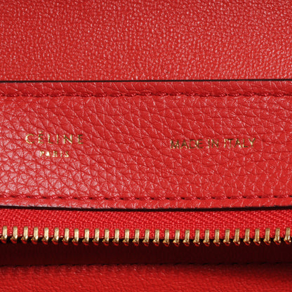 Celine Drummed Leather Suede Small Trapeze Coquelicot 6 of 9