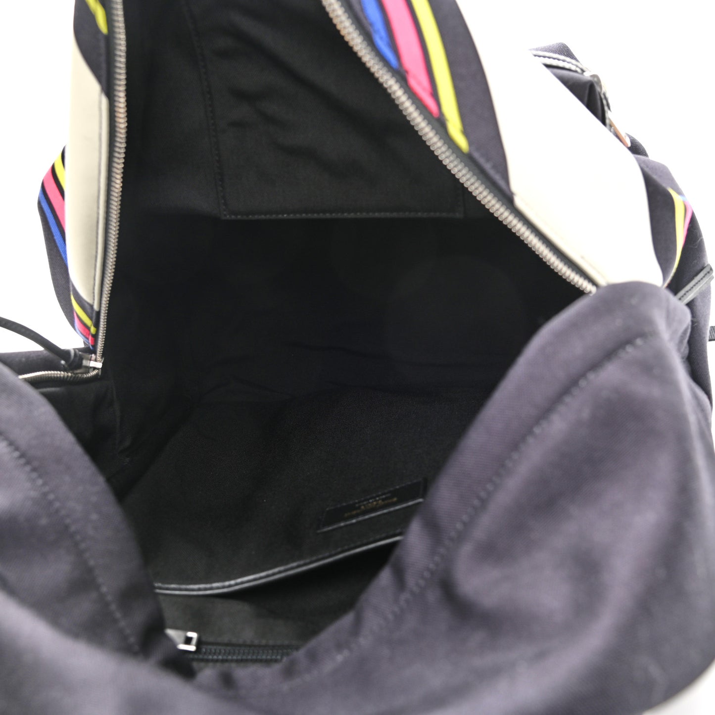 Nylon Twill Dinosaur Print City Backpack Black Multicolor