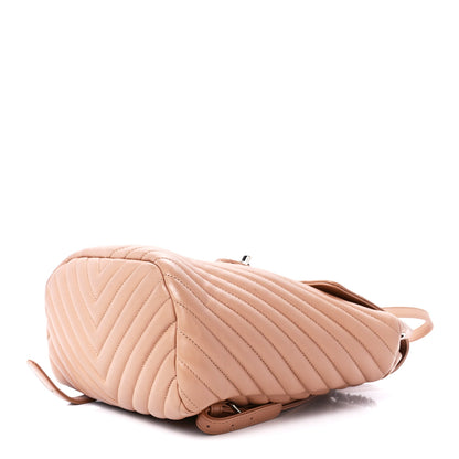 Chanel Calfskin Chevron Quilted Small Urban Spirit Backpack Beige 10 of 12