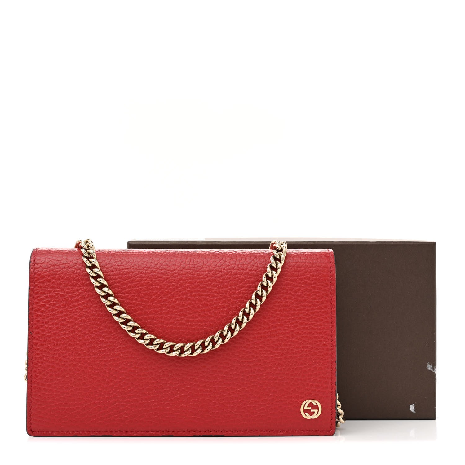 Gucci Dollar Calfskin Medium Betty Chain Wallet Red 14 of 14