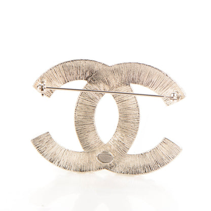Chanel Baguette Crystal CC Brooch Silver 3 of 4