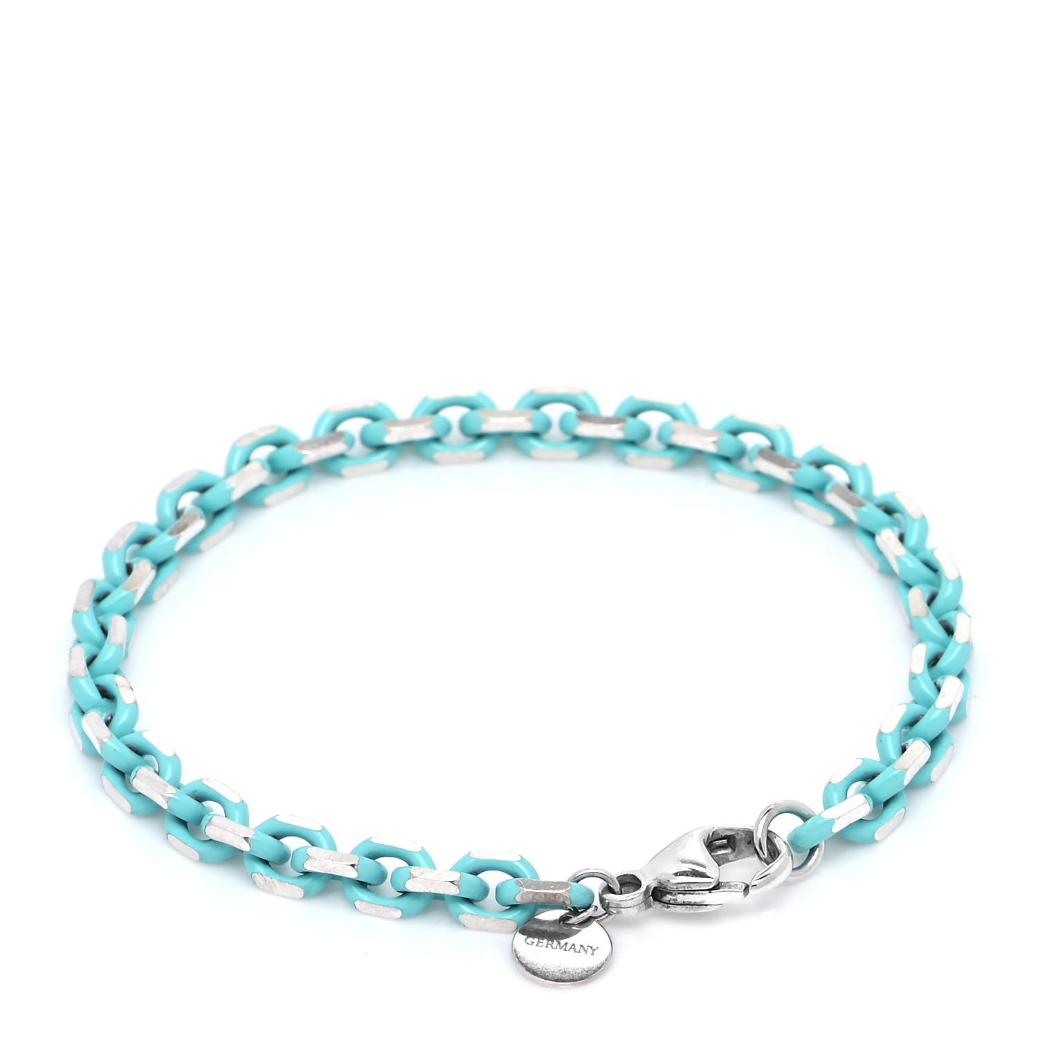 Tiffany Sterling Silver Enamel Link Bracelet Blue 3 of 6