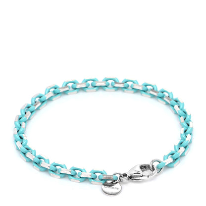 Tiffany Sterling Silver Enamel Link Bracelet Blue 3 of 6