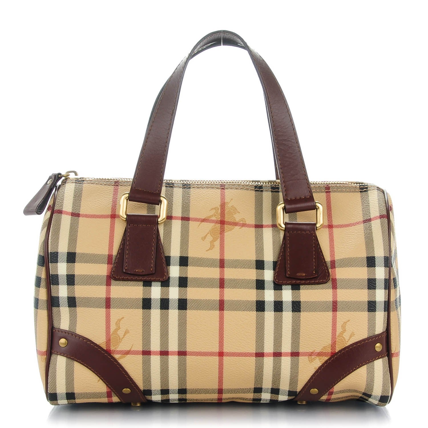 Burberry Haymarket Check Studded Bowler Brown 1 of 7
