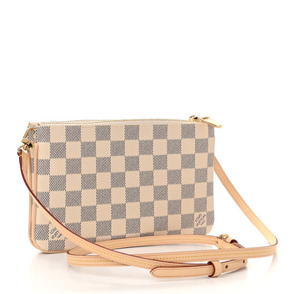 Louis Vuitton Damier Azur Double Zip Pochette 3 of 11