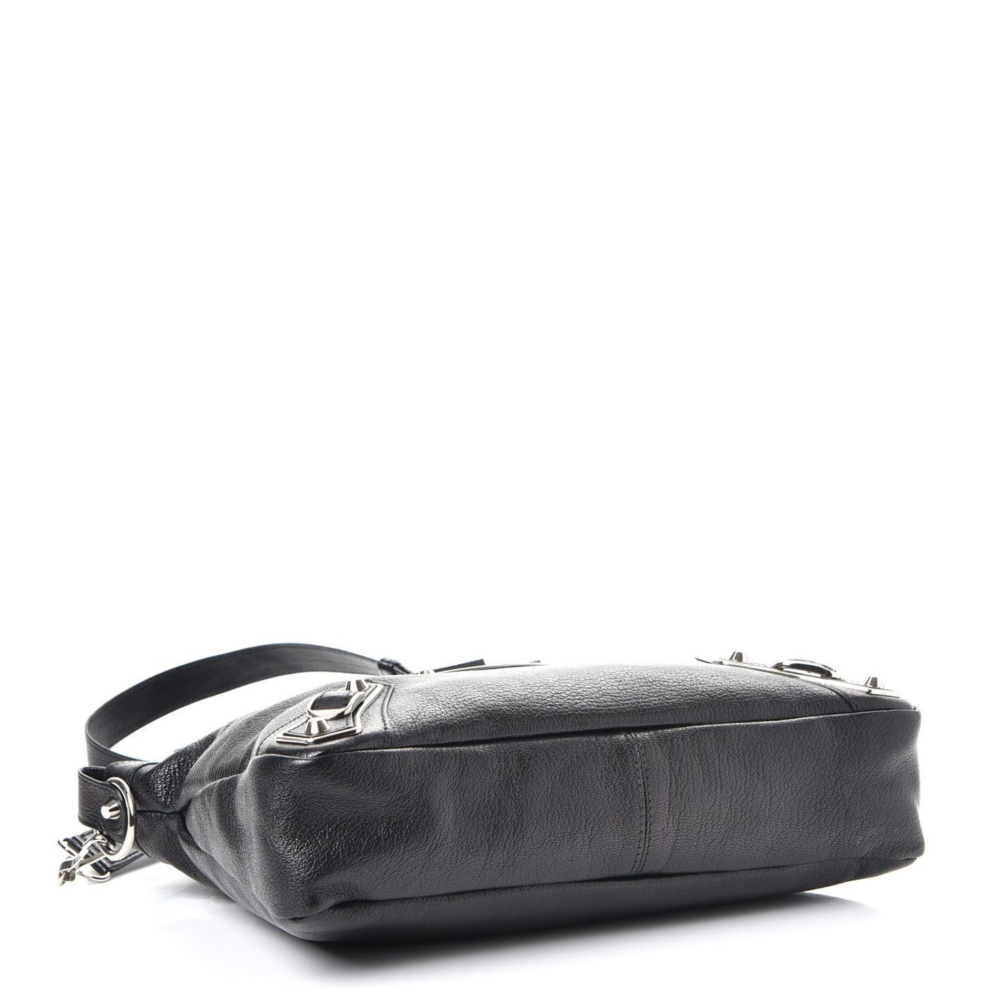 Chevre Silver Metallic Edge Hardware Town Black