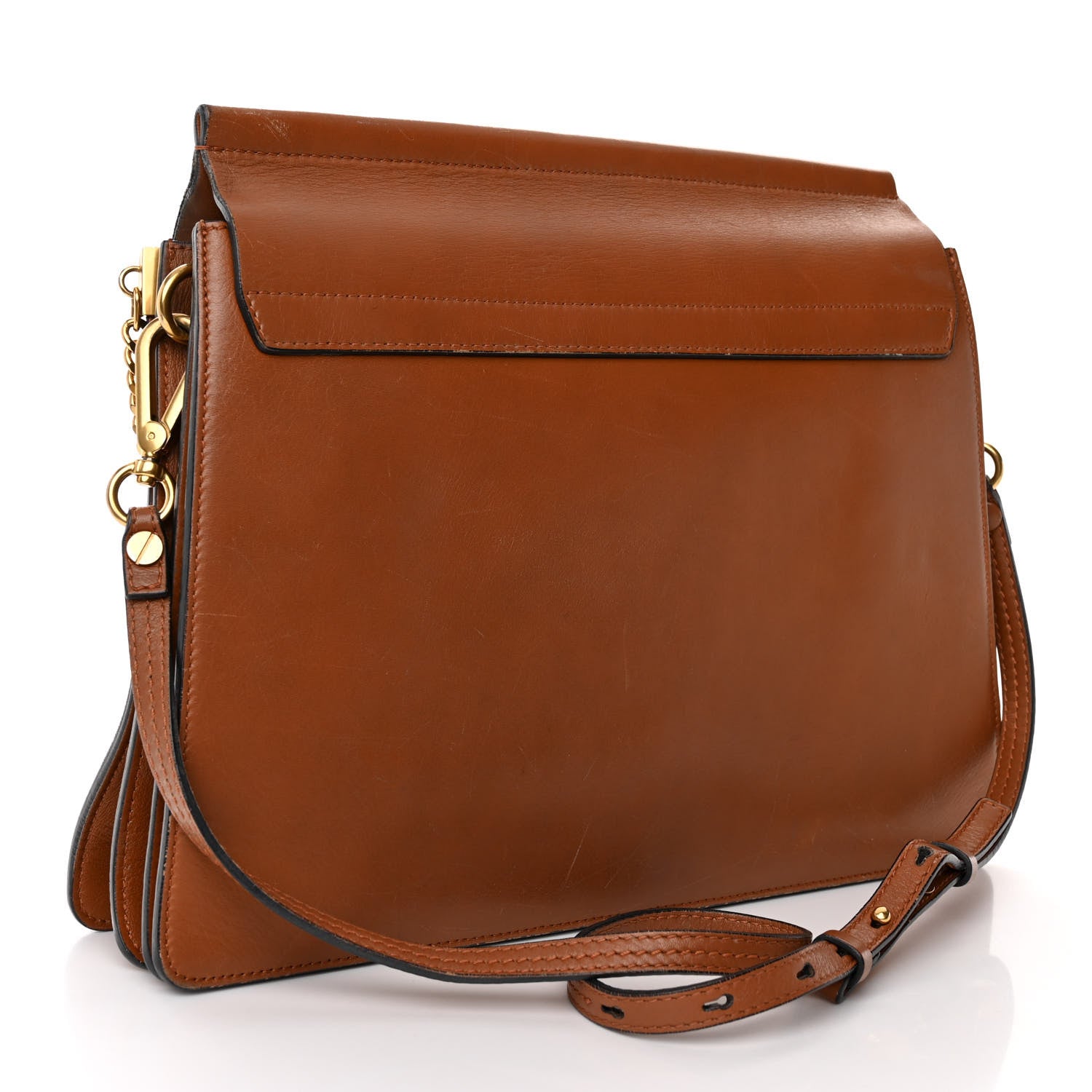 Chloe Suede Calfskin Striped Patchwork Medium Faye Shoulder Caramel Multicolor 3 of 13