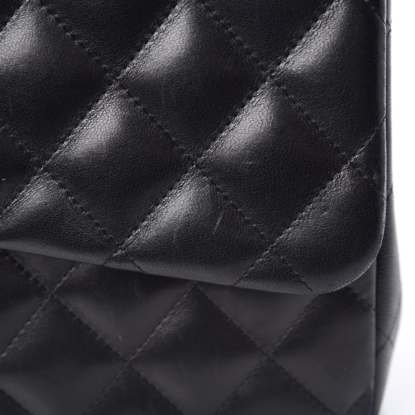 Lambskin Quilted Jumbo Double Flap Black