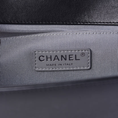 Chanel Calfskin Chevron Quilted Medium Boy Flap Black 6 of 16
