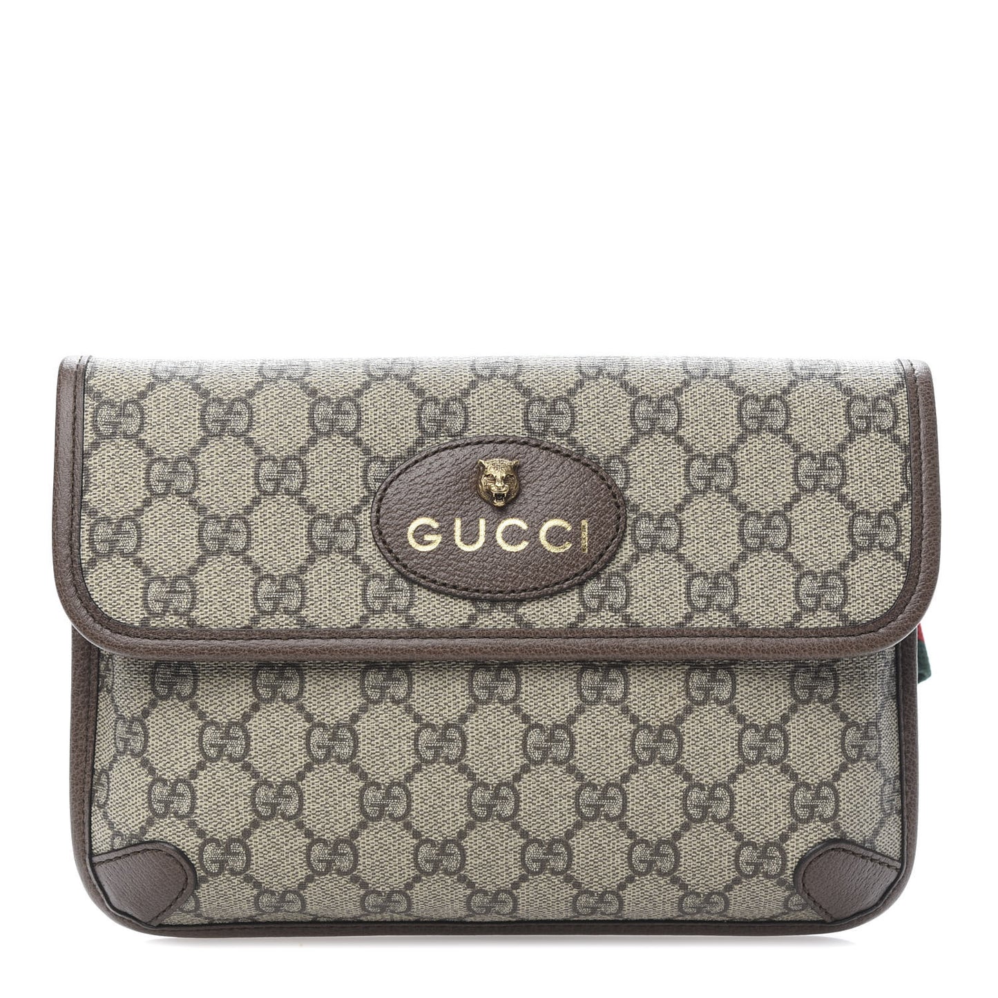 GG Supreme Monogram Neo Vintage Web Belt Bag Brown