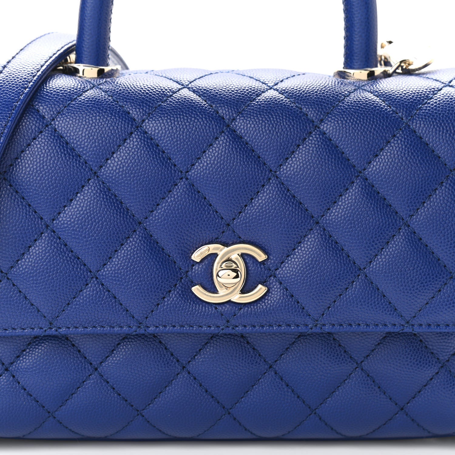 Chanel Caviar Quilted Mini Coco Handle Flap Blue 7 of 9