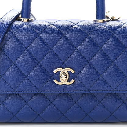 Chanel Caviar Quilted Mini Coco Handle Flap Blue 7 of 9