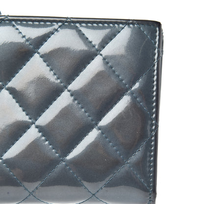 Chanel Patent Quilted Brilliant Flap Wallet Royal Blue 12 of 18