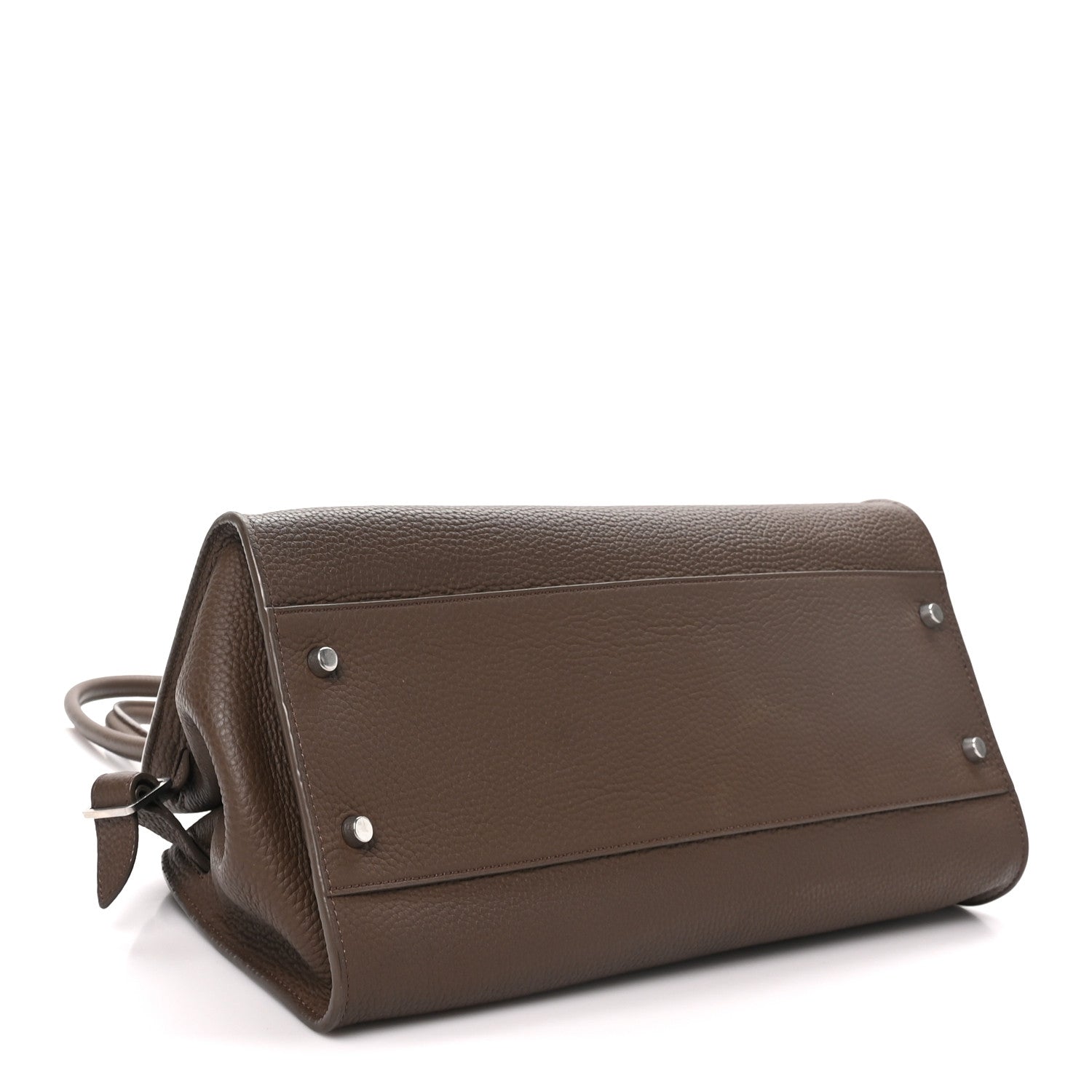 The Row Matte Grained Calfskin Margaux Shoulder 12  Dark Olive 4 of 9
