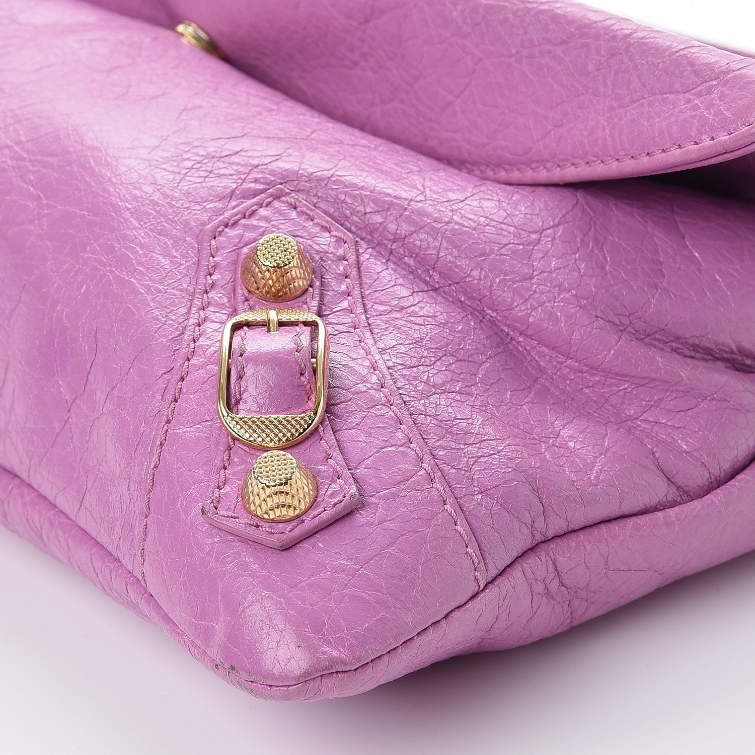 Balenciaga Agneau Giant 12 Gold Hardware Envelope Strap Clutch Rose Berlingot 10 of 12