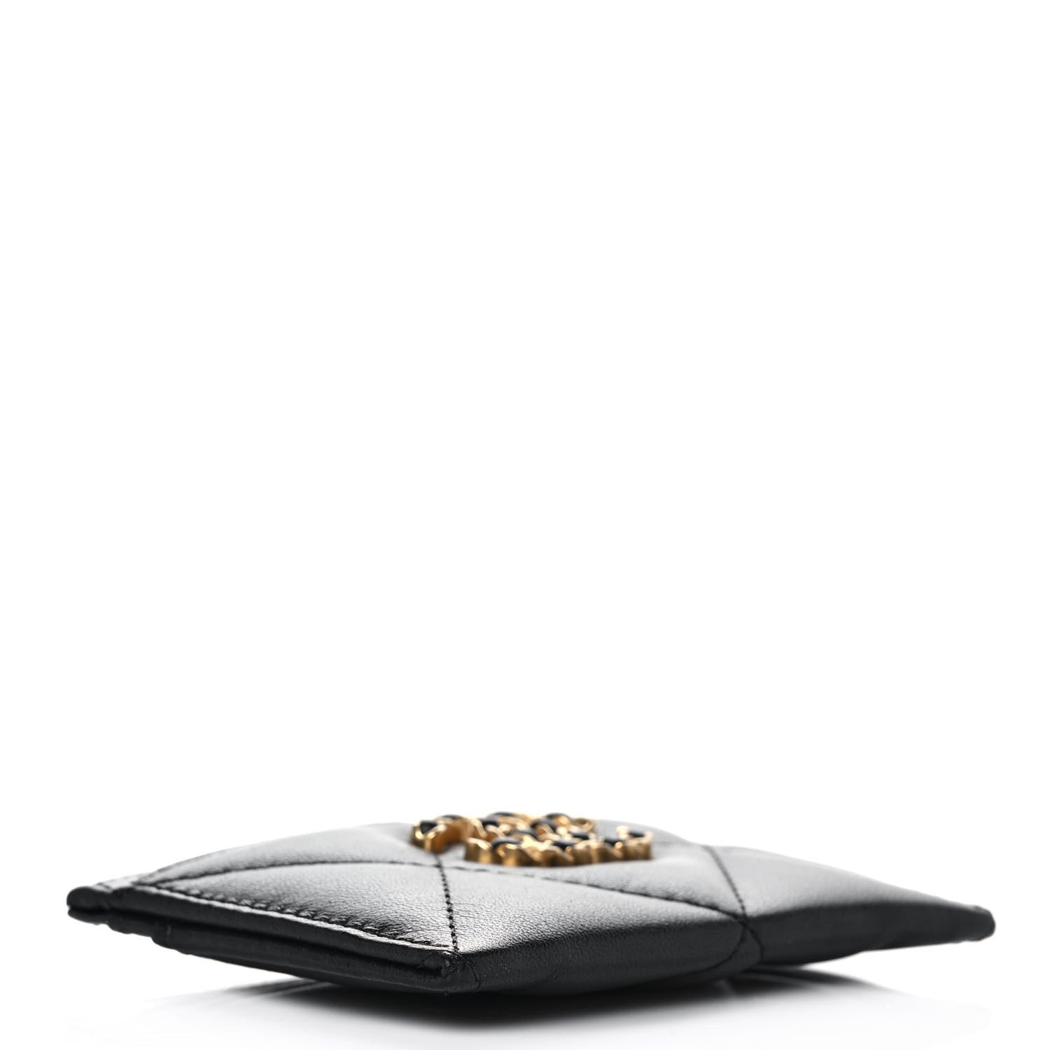 Chanel Lambskin Quilted Chanel 19 Card Holder Black 4 of 8