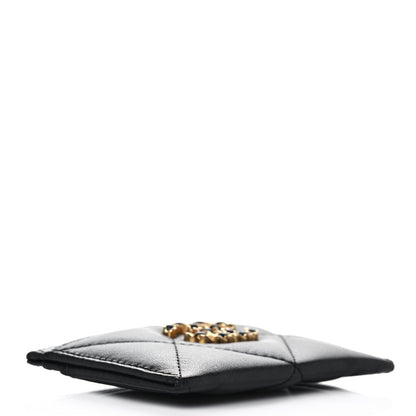 Chanel Lambskin Quilted Chanel 19 Card Holder Black 4 of 8